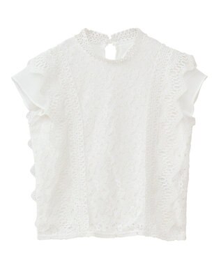 Green Parks ・Ｐｅｔｉｔ　Ｆｌｅｕｒ　フレンチレーシーブラウス Brown