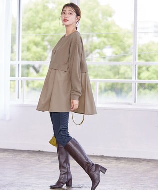 Tiaclasse 【洗える】デニムライク起毛ストレッチ ネイビー