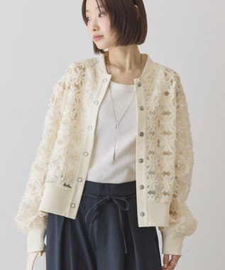 AMERICAN HOLIC アートレースカーディガン Light Yellow