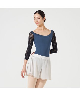 Chacott ロングスリーブレオタード インディゴブルー