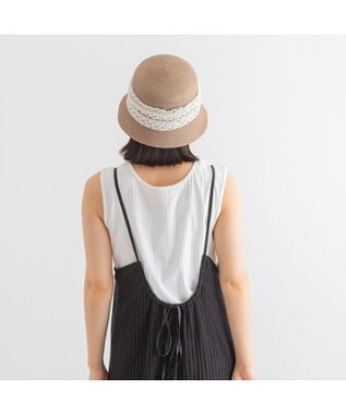 林八百吉商店 un chapeau  リネンブレードハット モカ