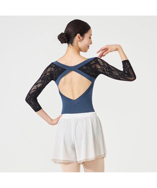 Chacott ロングスリーブレオタード インディゴブルー