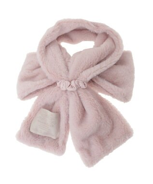 Maison de FLEUR パールリボン付きファーティペット Pink