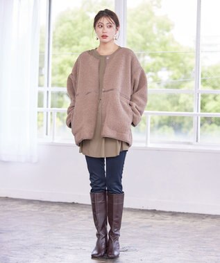 Tiaclasse 【洗える】デニムライク起毛ストレッチ ネイビー