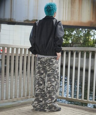 WEGO 【ウエストゴム】スーパーフレアカーゴパンツ 柄1