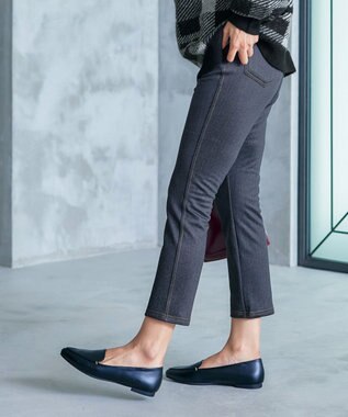 Tiaclasse 【洗える】デニムライク起毛ストレッチ ブラック