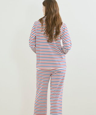 une nana cool 【綿100%】トリコロールパジャマ ホワイト