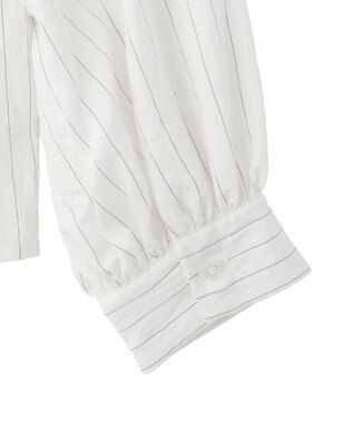 YECCA VECCA ストライプ柄ラッフルブラウス Stripe