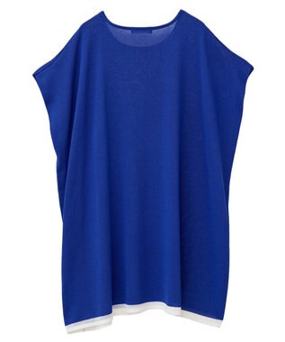 Green Parks 接触冷感ゆったりニットチュニック Blue