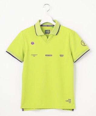 PW CIRCULUS 【WOMEN】【吸汗速乾/ストレッチ/UVケア】ベーシックカノコ スキッパー ポロシャツ ゴルフウェア レディース ライム