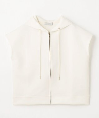 ANY L 【洗濯機可】ダンボールフレンチスリーブ ジップアップパーカー オフ