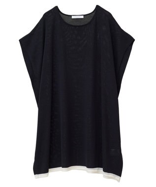 Green Parks 接触冷感ゆったりニットチュニック Black