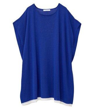 Green Parks 接触冷感ゆったりニットチュニック Blue