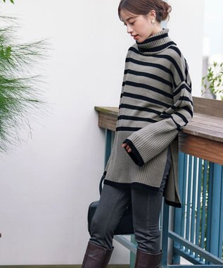 Tiaclasse 【洗える】デニムライク起毛ストレッチ ブラック