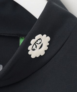 PW CIRCULUS 【MEN】【ストレッチ】ロゴ モックネック シャツ ブラック