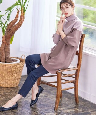 Tiaclasse 【洗える】デニムライク起毛ストレッチ ネイビー