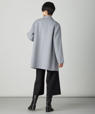 J.PRESS LADIES L ウールナイロンリバー テーラード コート ライトグレー系