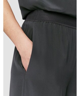 JOSEPH クレープ  ド  ソワ　ワイドトラウザーズ Slate