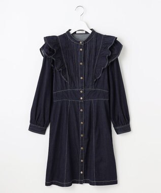Feroux デニムミディ ワンピース ネイビー系