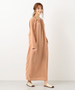 #Newans 【洗える】プルンプクロスバックオープンワンピース ピンク系