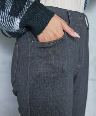 Tiaclasse 【洗える】デニムライク起毛ストレッチ ブラック