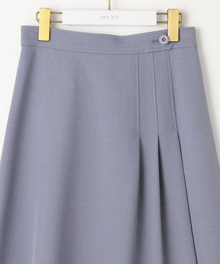 ANY SIS L 【洗える】サイドタック スカート ライトブルー