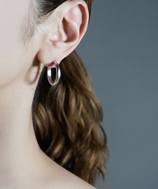 susui 【doughnut】フープピアス L (SVMAT)_片耳 シルバー/マット