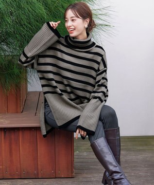 Tiaclasse 【洗える】デニムライク起毛ストレッチ ブラック