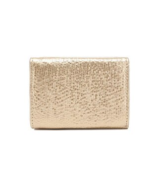 style code 【MERCURYDUO/マーキュリーデュオ】メタリッククラック調型押し　三つ折りミニ財布 ゴールド