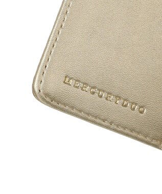 style code 【MERCURYDUO/マーキュリーデュオ】メタリッククラック調型押し　三つ折りミニ財布 ゴールド