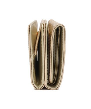 style code 【MERCURYDUO/マーキュリーデュオ】メタリッククラック調型押し　三つ折りミニ財布 ゴールド