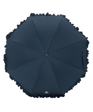 MOONBAT 【ポール & ジョー（PAUL & JOE ACCESSOIRES）】晴雨兼用日傘　スカラフリル×クリザンテーム刺繍 ネイビーブルー