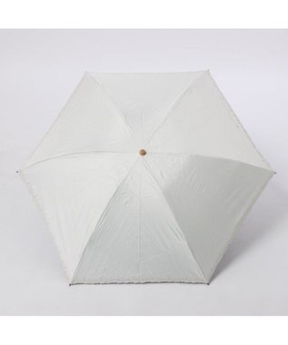UNBILLION カシュネ cachenez /【晴雨兼用　日傘　UVカット率・遮光率100％生地使用 】PU超軽量プチフラワー刺繍カーボンミニ折りたたみ傘 ホワイト