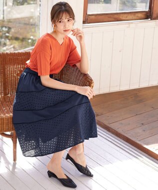 Tiaclasse 【日本製】ボール＆バー ラリエット ネックレス ゴールド