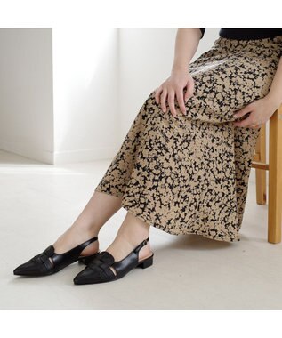 Pointer 日本製 本革グルカ風ミュール ブラック