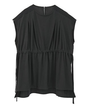 CRAFT STANDARD BOUTIQUE 布帛ウエストギャザー切替チュニック Black