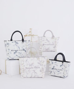 Maison de FLEUR ツイードリボンプリント2WayバッグM Pink