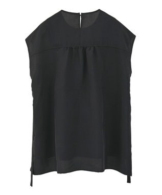 CRAFT STANDARD BOUTIQUE 布帛ウエストギャザー切替チュニック Black