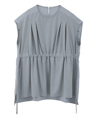 CRAFT STANDARD BOUTIQUE 布帛ウエストギャザー切替チュニック Blue Green