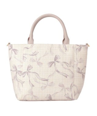 Maison de FLEUR ツイードリボンプリント2WayバッグM Pink