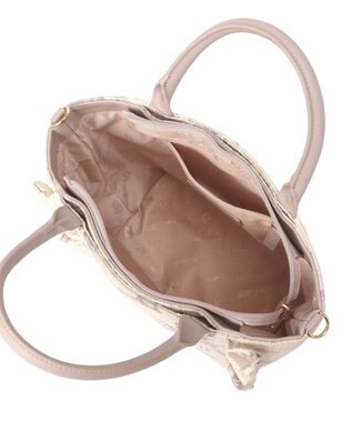 Maison de FLEUR ツイードリボンプリント2WayバッグM Pink