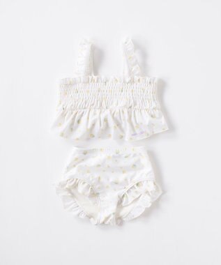 OP／FILA 【marie claire ENFANTS】シャーリングセパレート水着 ホワイト