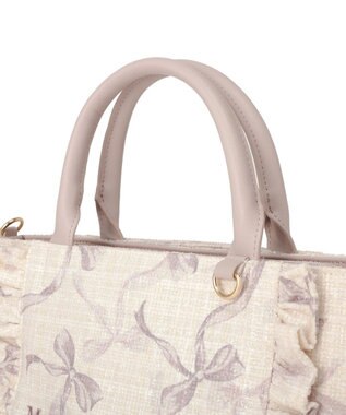 Maison de FLEUR ツイードリボンプリント2WayバッグM Pink