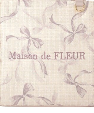 Maison de FLEUR ツイードリボンプリント2WayバッグM Pink