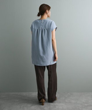 CRAFT STANDARD BOUTIQUE 布帛ウエストギャザー切替チュニック Blue Green