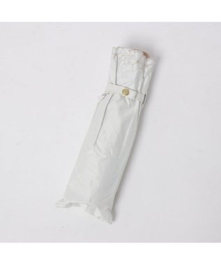UNBILLION カシュネ cachenez /【晴雨兼用　日傘　UVカット率・遮光率100％生地使用 】PU超軽量プチフラワー刺繍カーボンミニ折りたたみ傘 ホワイト