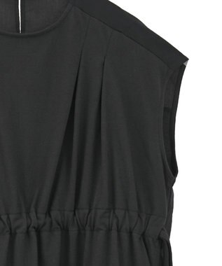 CRAFT STANDARD BOUTIQUE 布帛ウエストギャザー切替チュニック Black