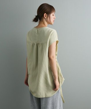 CRAFT STANDARD BOUTIQUE 布帛ウエストギャザー切替チュニック Lime Green