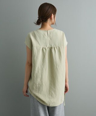 CRAFT STANDARD BOUTIQUE 布帛ウエストギャザー切替チュニック Lime Green