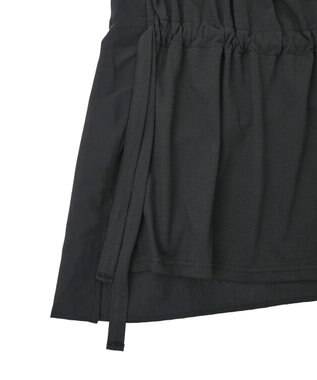 CRAFT STANDARD BOUTIQUE 布帛ウエストギャザー切替チュニック Black